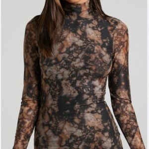 Runway The Label Marble Long Sleeve Dress